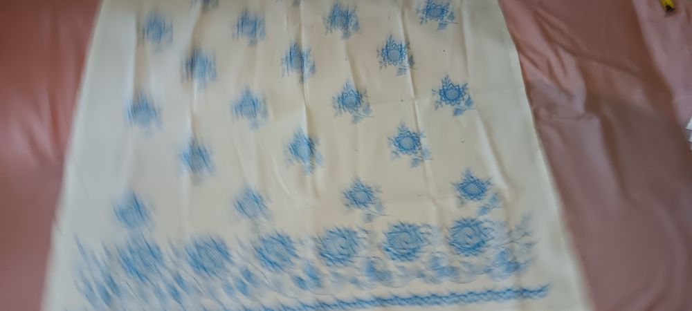 Платки хкстки ссср белые с синими розами хлопок винтаж