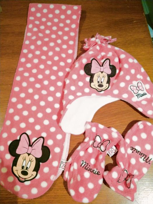 Komplet zimowy Minnie czapka szalik Myszka Miki