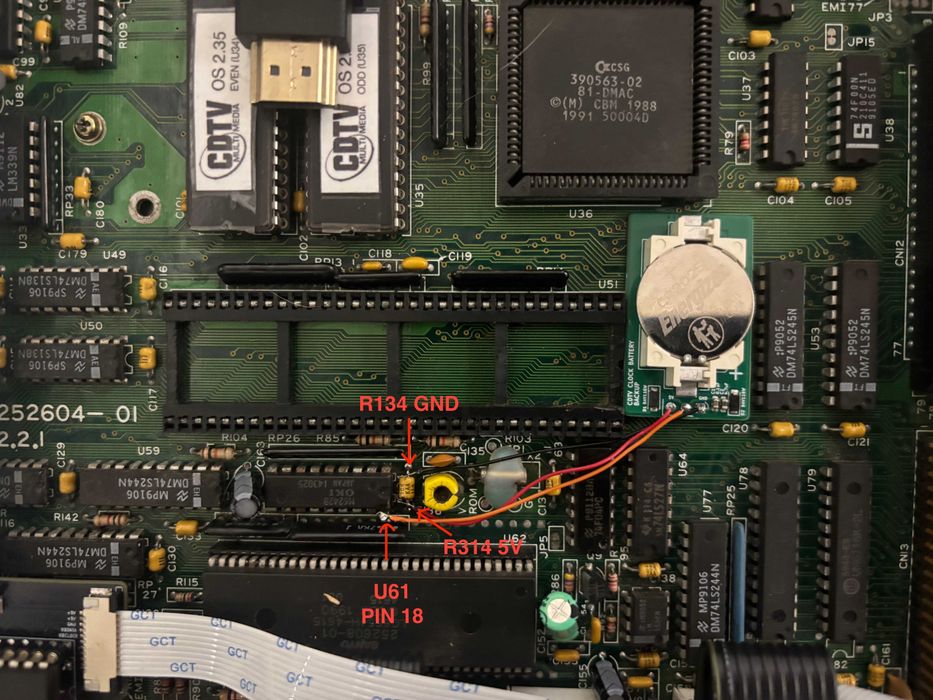 Commodore CDTV - bateria podtrzymania zegara