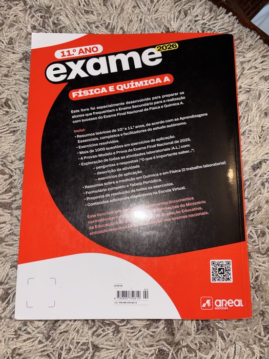 Livro Areal 11 ano preparação exame fisíco-quimica A 2026