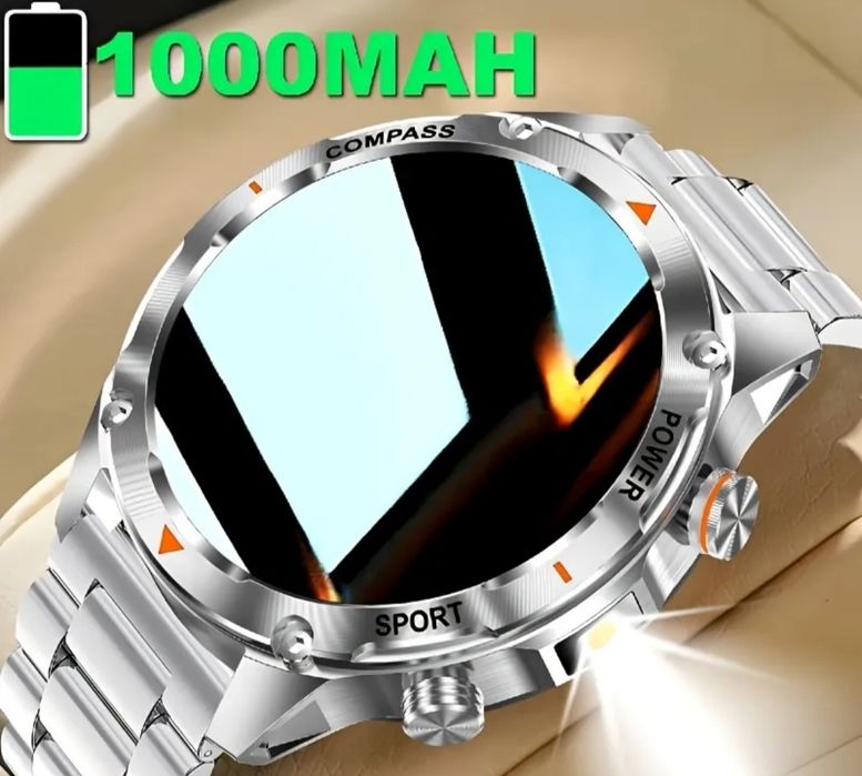 Smartwatch 1000mAh+kompas, puls, natlenienie