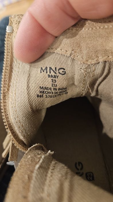 MANGO kozaczki 23 sztyblety kowbojki zamsz boho