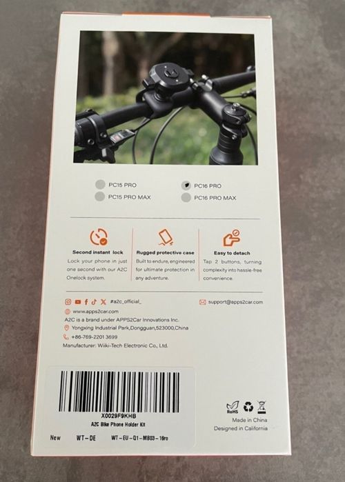Uchwyt na telefon rowerowy A2C dla iPhone'a 16 Pro