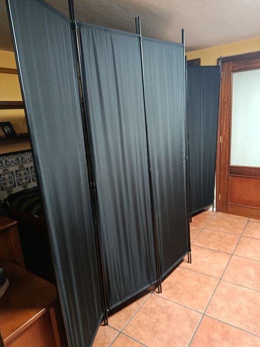 Biombo Preto Tecido (300 X 200 Cm)