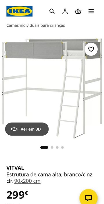 Cama elevada solteiro