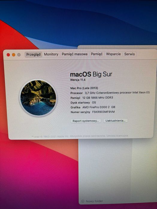 Mac Pro 2013 / 12 GB / 256 GB / AMD FirePro D300 2 GB