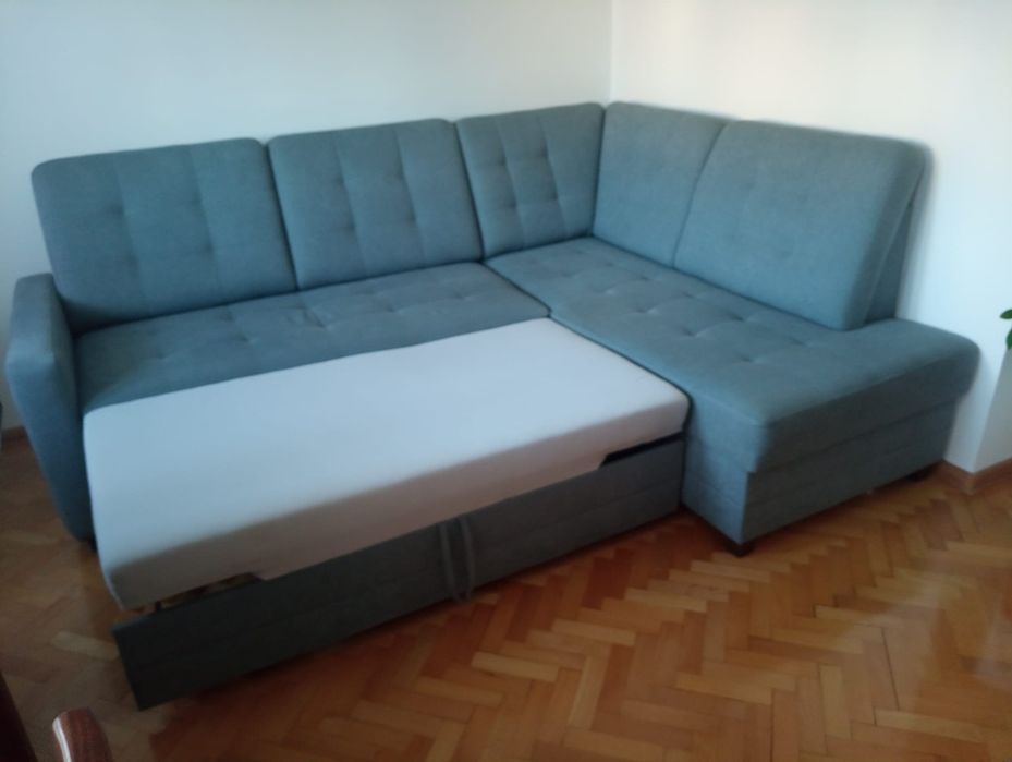Kanapa rogowa szara