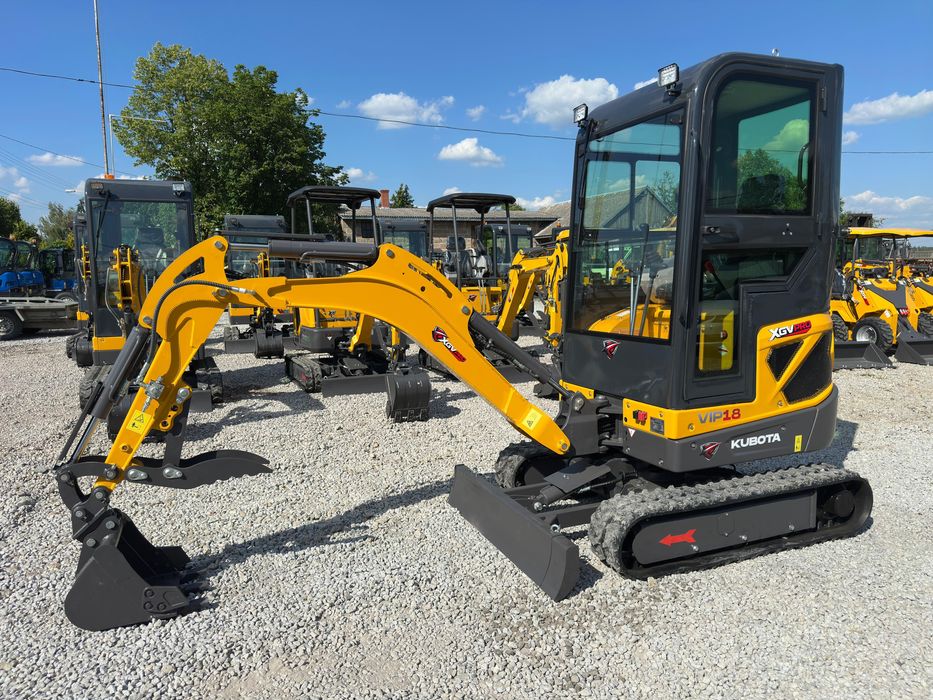 Nowa Minikoparka XGV VIP18 z 2026 Roku Waga 1800KG silnik Kubota 3cylindry Meyer Yato Zoomlion Chińska minikoparka dostępna od ręki !!!