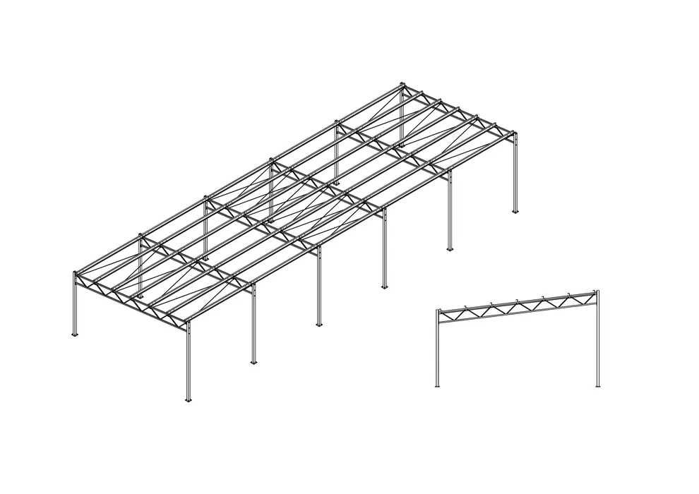 7x20 Konstrukcja stalowa BEZ POZWOLENIA wiata garaż budynek gospodarcz