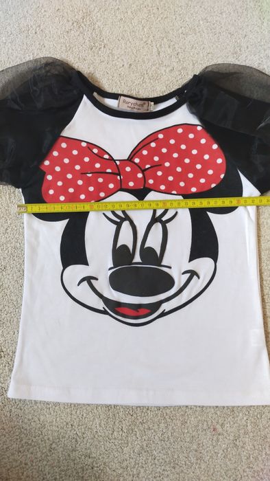 Bluzeczka myszka Minnie koronkowe rękawy