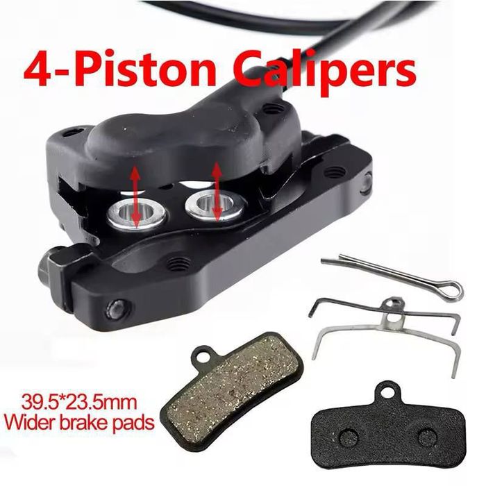 Гидравлические дисковые тормоза ZOOM HB-876E 4х поршневые для электро