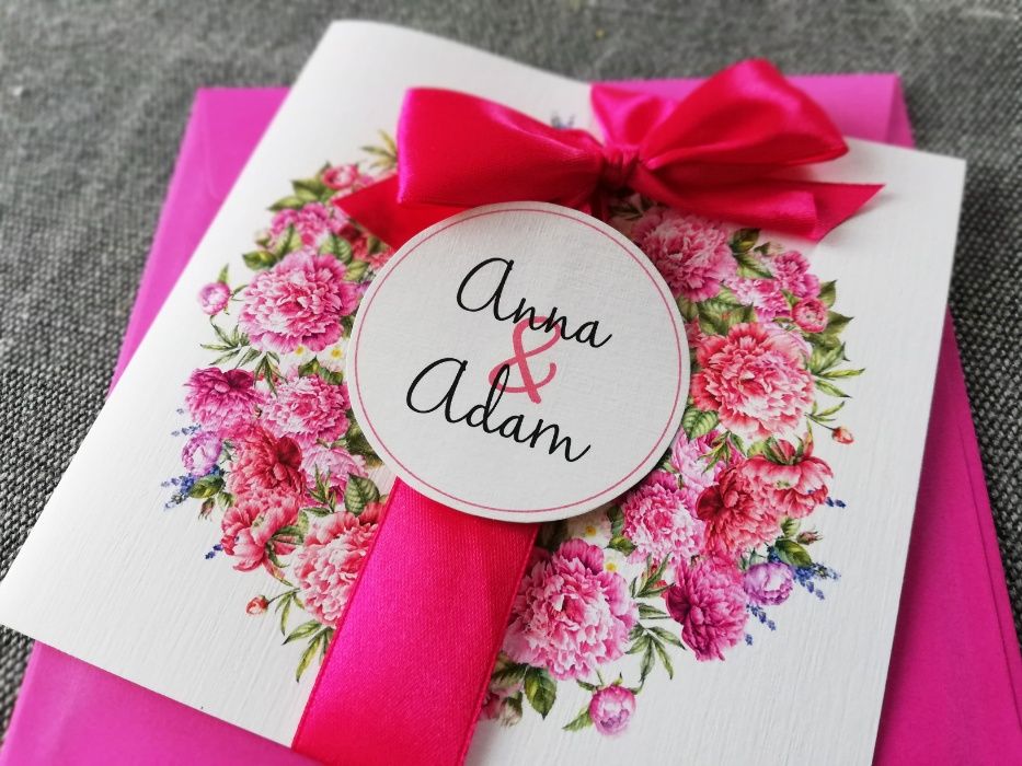 Zaproszenia ślubne MOC PIWONI