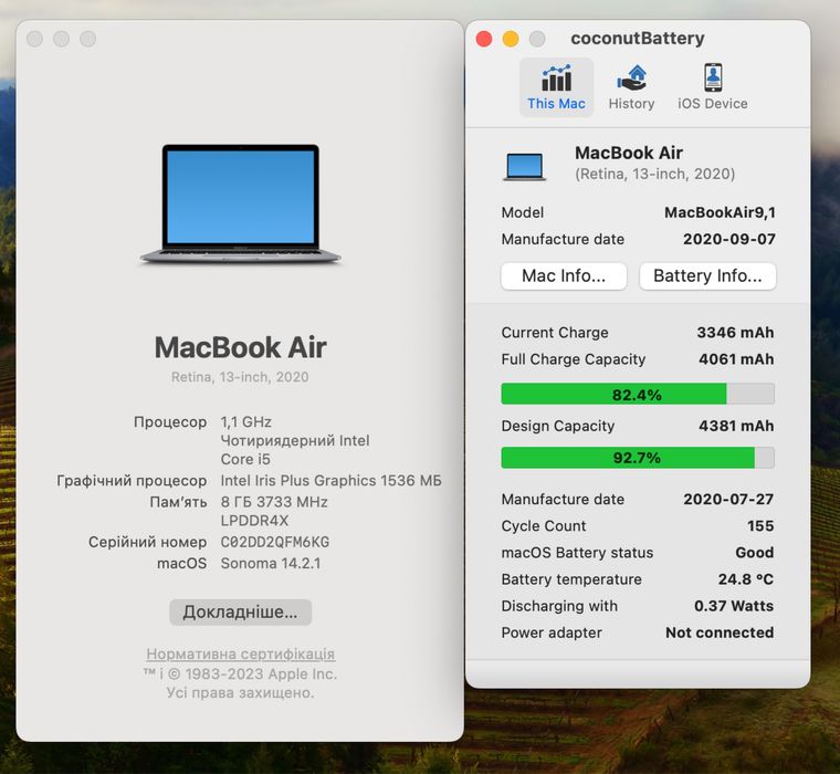 MacBook Air 13 2020 i5 /8 GB /512 Gb 93% АКБ!