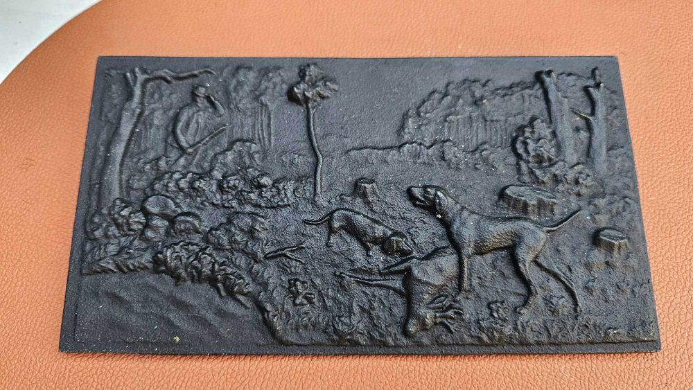Obraz,relief żeliwny myśliwski,odlew