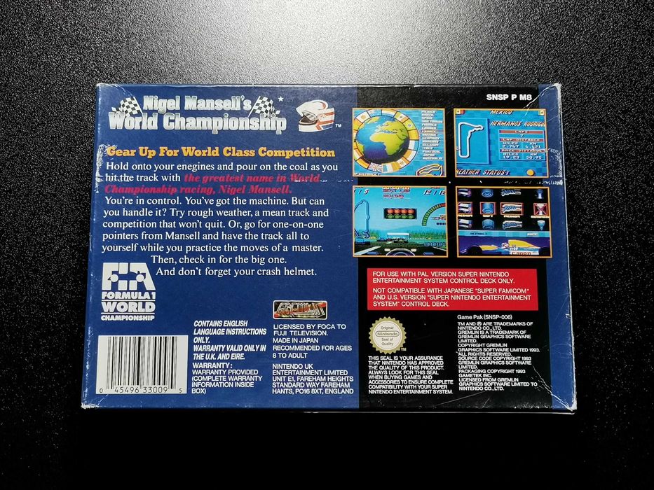 Super Nintendo Nigel Mansell's World Championship Racing