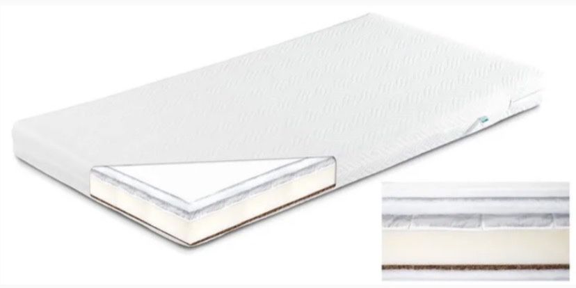 ŁÓŻECZKO Dziecięce Drewniane 120x60 z Pojemnikiem Białe + materac