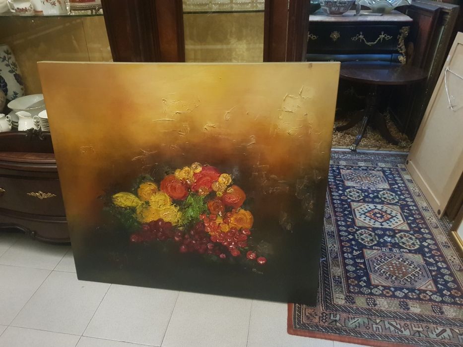 2 grandes telas a óleo decoração