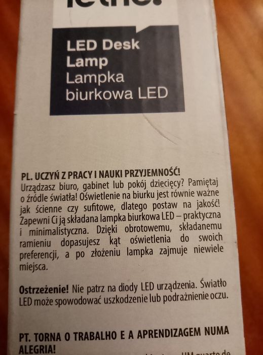 Lampka biurkowa led
