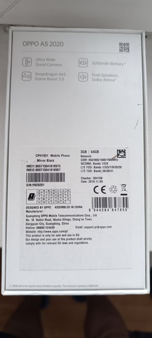 OPPO A5 Cały Komplet-Super Stan!