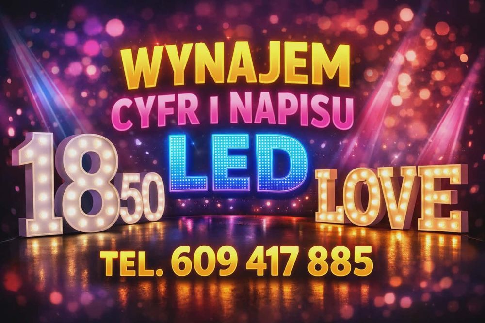 Wynajem Cyfr Napisu LED