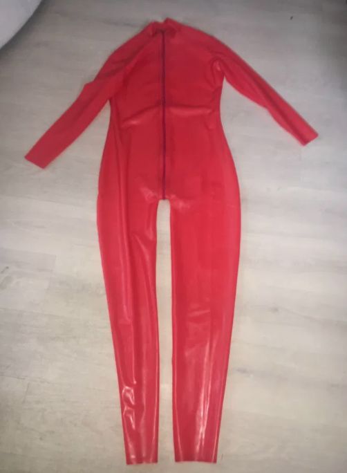 821/ Sylwester Bal kombinezon catsuit z 3 zamkiem latex lateks 0,4 L