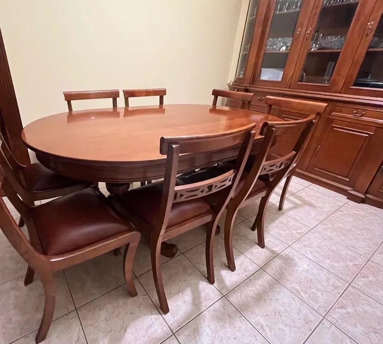 Móvel + mesa completamente novo 100% madeira Nogueira super resistente