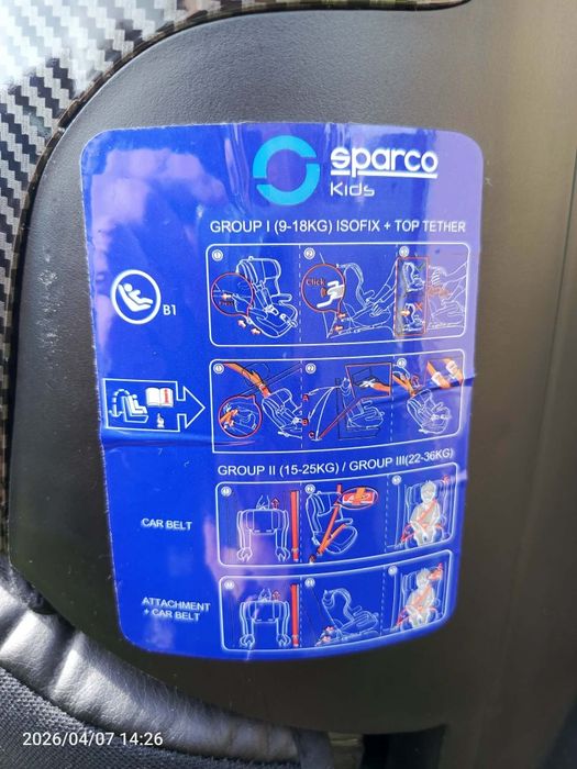 Fotelik samochodowy Sparco Kids SK700