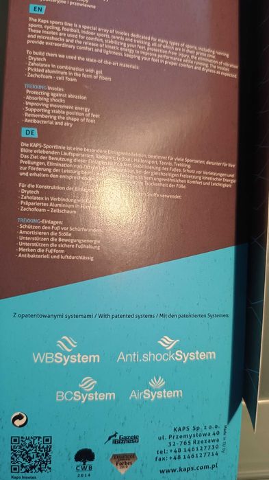 Wkładki do butów trekkingowych Kaps Trekking Insoles 38/40