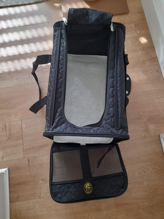 Transportadora de gato dobrável e impermeável