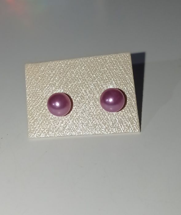 Nowe kolczyki kulki różowe ze stali nierdzewnej wkrętki