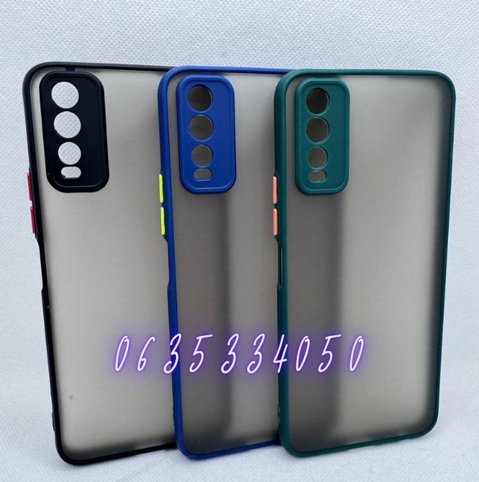 Противоударный чехол для Vivo Y20 Y20S Y30 матовый бампер 3 цвета