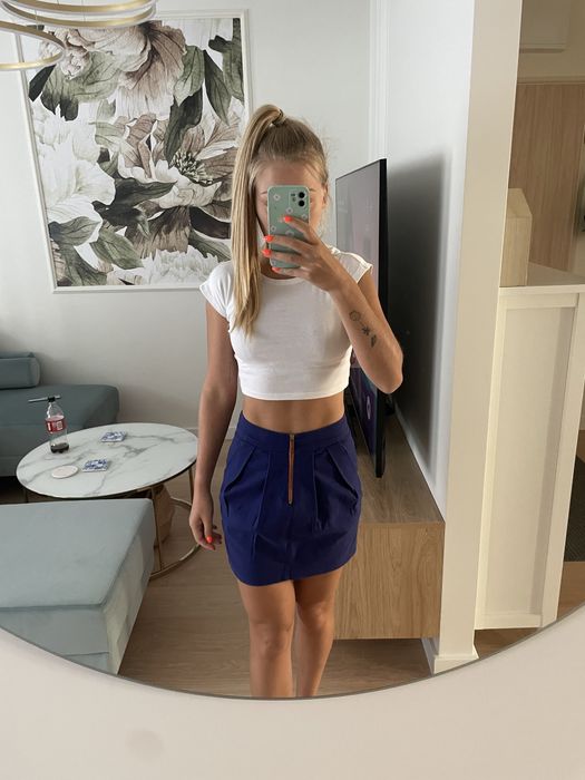 Kobaltowa spódniczka ZARA XS