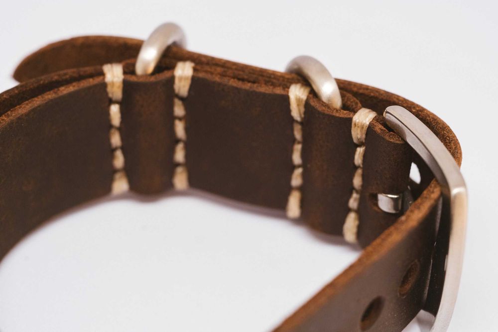 Pasek do zegarka typu NATO z naturalnej skóry retro premium 20mm Kraków