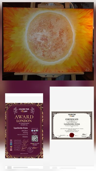 Pintura "Sol", Iryna Lyashenko.  Tela 50 x 70, Óleo.  

Paint