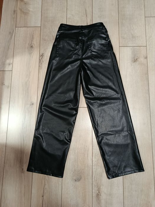 Шкіряні штани з екошкіри H&M, р. S-M