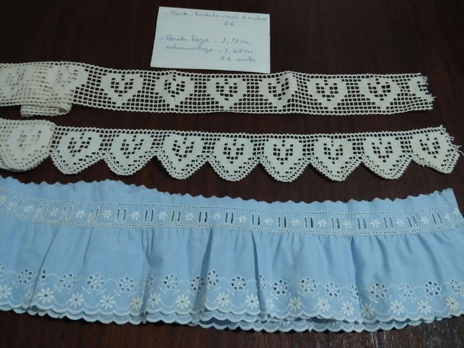 Retalhos de tecidos.