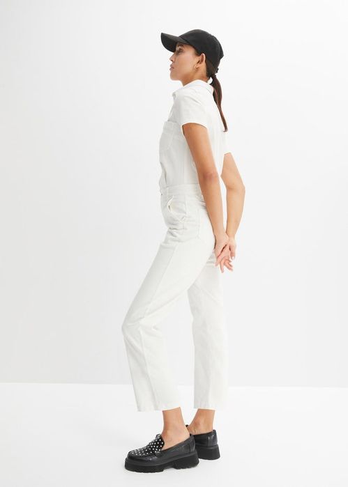 B.P.C kombinezon śmietankowy jeansowy z kołnierzykiem r.40