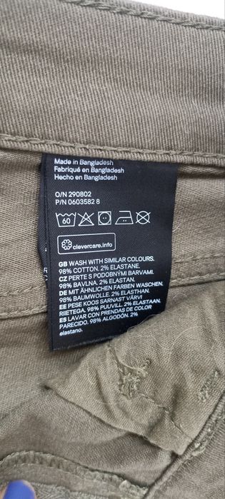 H&M Olive green cuffed shorts stretch cotton size 8 oliwkowe szorty 36