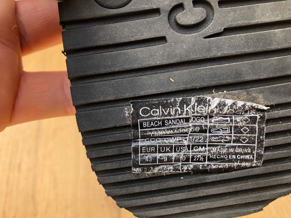 Czarne Japonki  Męskie  Calvin Klein Beach Sandal Rozmiar 43