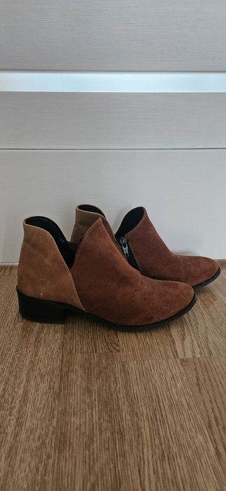 Botki damskie zamszowe