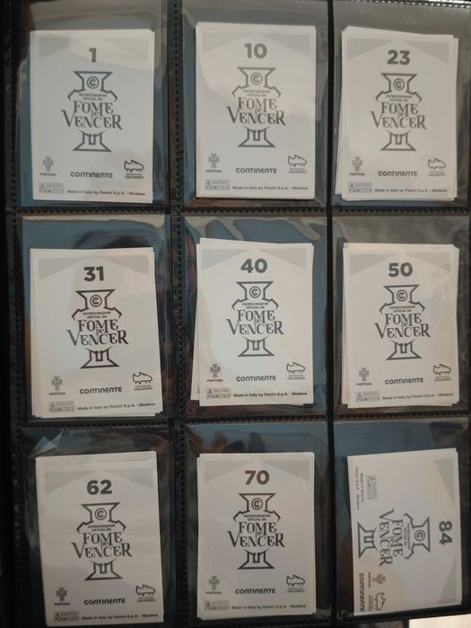 Cromos Fome de Vencer 2018, 2021 e 2022