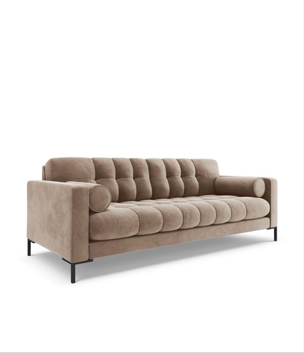 Sofa 3 osobowa bezowa aksamitna