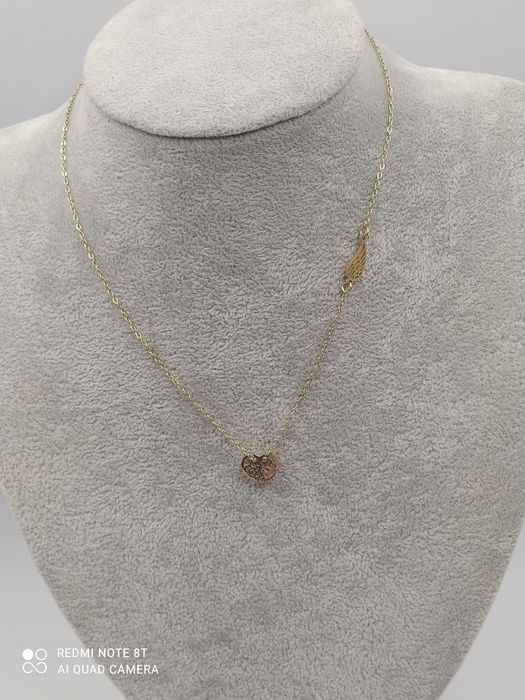 Naszyjnik stal chirurgiczna Xuping ażur serce skrzydełko