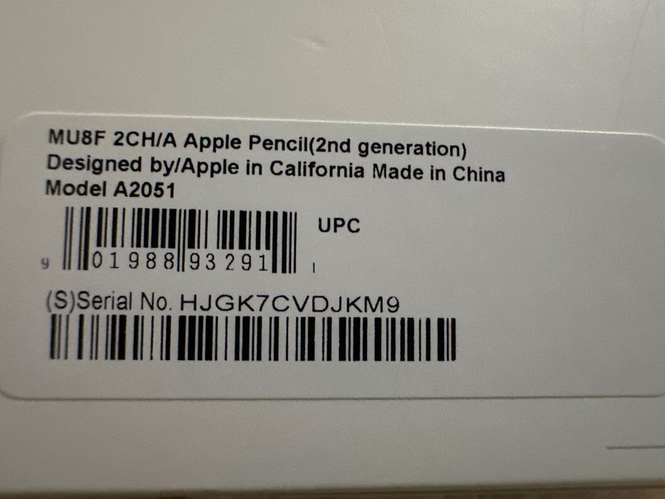 Стилус Apple Pencil ( 2nd generation) модель А2051