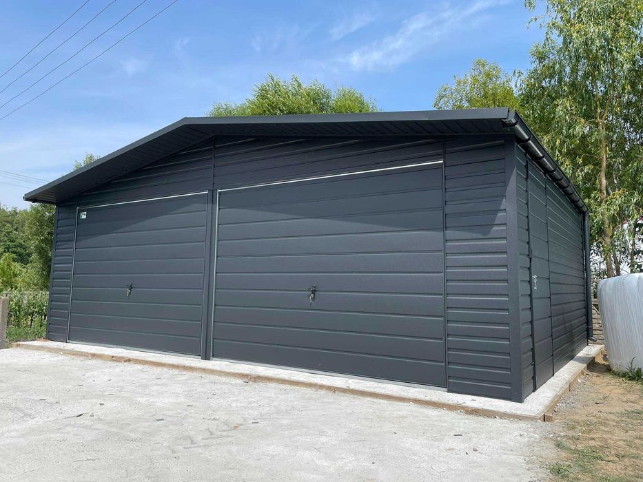 Garaż blaszany 7x5 Wzmocniony PROFILAMI. Producent SZYBKA REALIZACJA