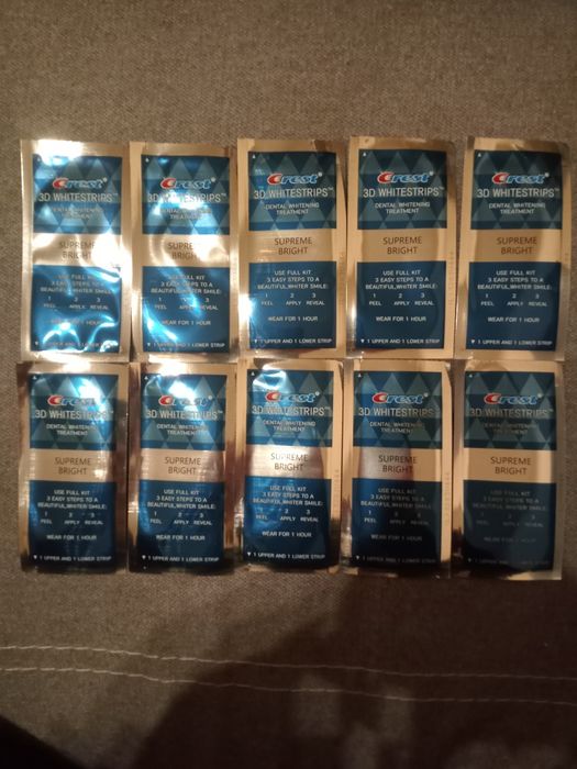 Paski wybielające Crest Supreme Bright 20 sztuk (10 saszetek) USA