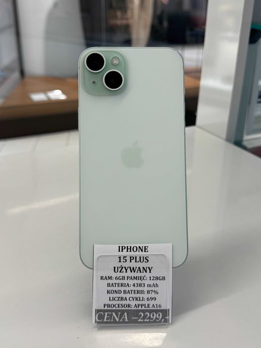 iPhone 15 PLUS 128GB Bat. 87% Topcase Vivo *Raty 0%