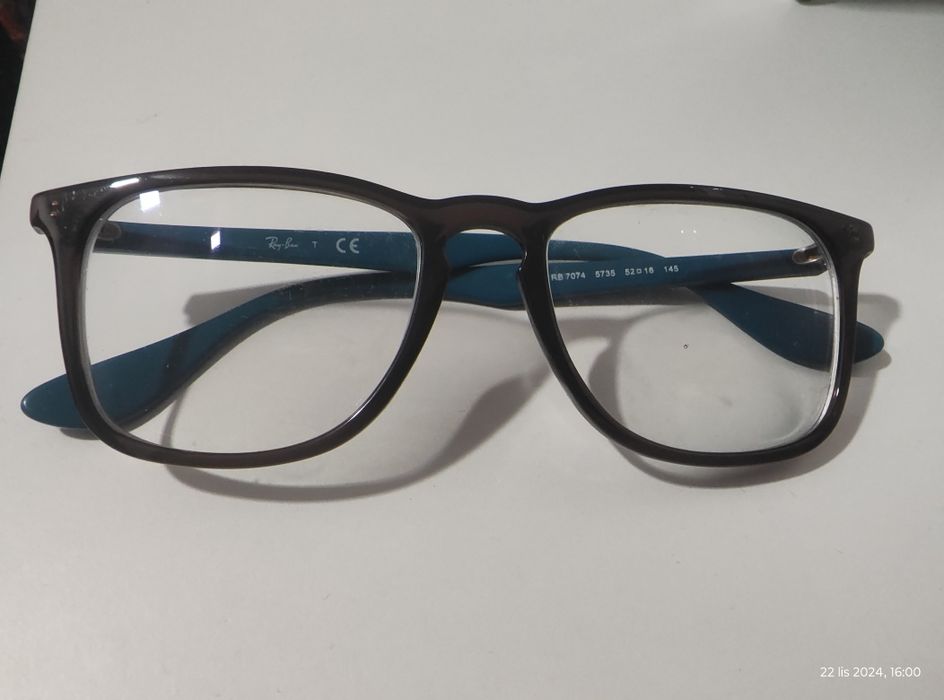 Oryginalne oprawki okulary Ray Ban, niebieskie brązowe