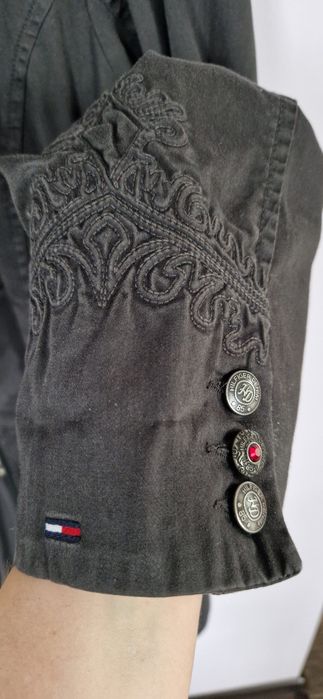 Czarna jeansowa kurtka parka przejściowa Tommy Hilfiger Denim L