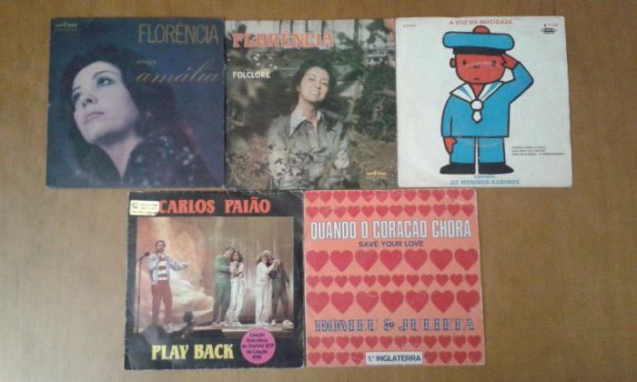 Lote de discos de vinil antigos